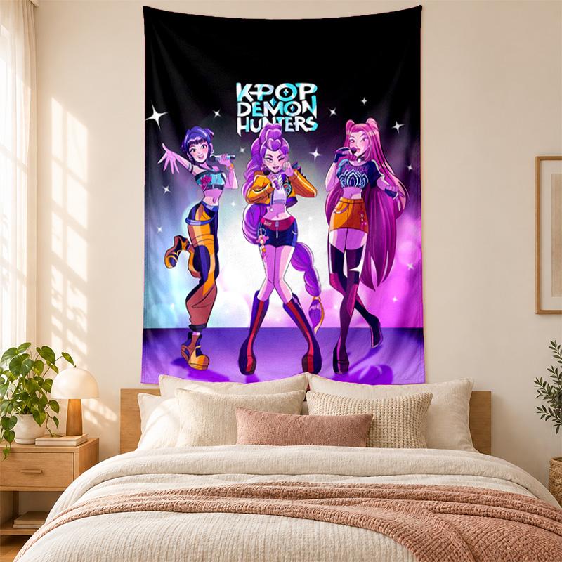 Kpop demon hunters Tapestry highquality for decorating living room bedroom dorm walls ideal as bedroom wallart orholiday gift