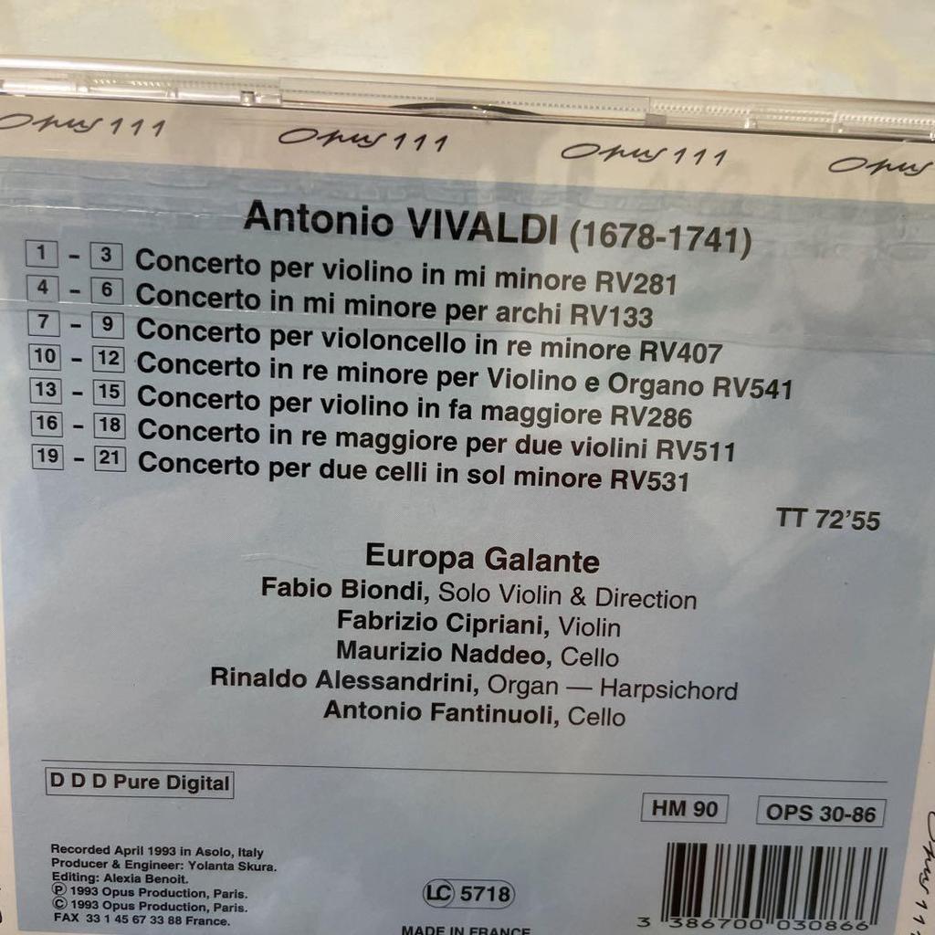 [ИСПОЛЬЗУЕТСЯ] Компакт-диск с концертами Вивальди L'Europa Galante