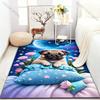 Pug Under The Stars Creative Print Carpet for Living Room Bedroom Bedside Sofa Table Floor Mat Home Area Rug Decor for Gifts