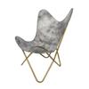 Handmade Vintage Leather Butterfly Folding Chair Fully Relax Able Arm Rest Chair