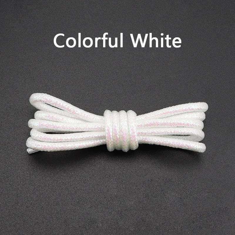 Fashion Color Flash Shoelaces Outdoor Sport Wear Resistant Circular Sports Shoelaces Metallic Luster Gold Silver Flat Shoe Laces