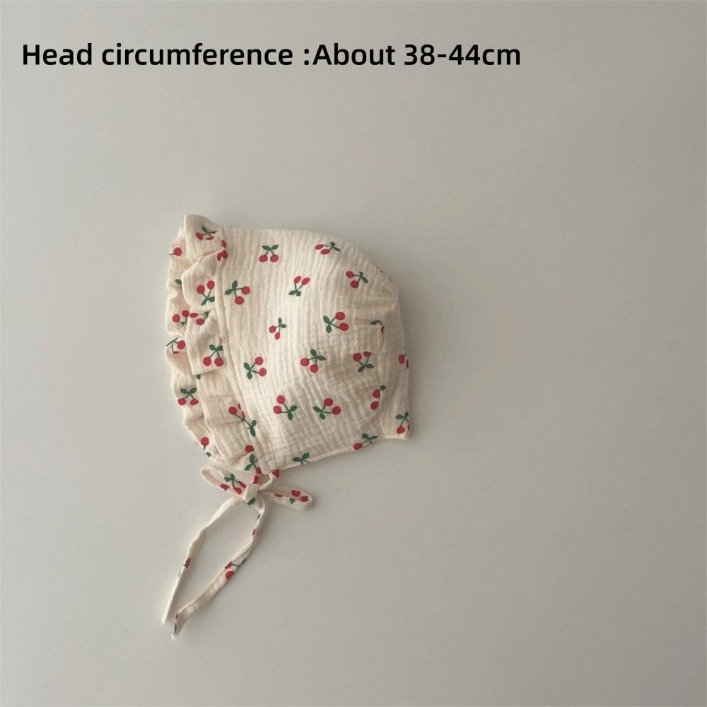 Floral Printed Sunshade Cap Breathable Princess Hat New Ear Protection Hat Newborn