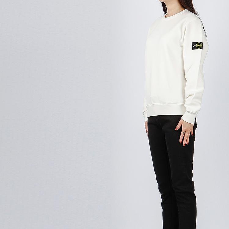 STONE ISLAND Детская толстовка Ss23 Однотонная с круглым вырезом и длинным рукавом Детская толстовка Белый 781661340-V0001