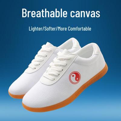 Унисекс парусиновые туфли для тай-чи с сухожильной подошвой для тренировок и соревнований по боевым искусствам, подходят для детей и взрослых