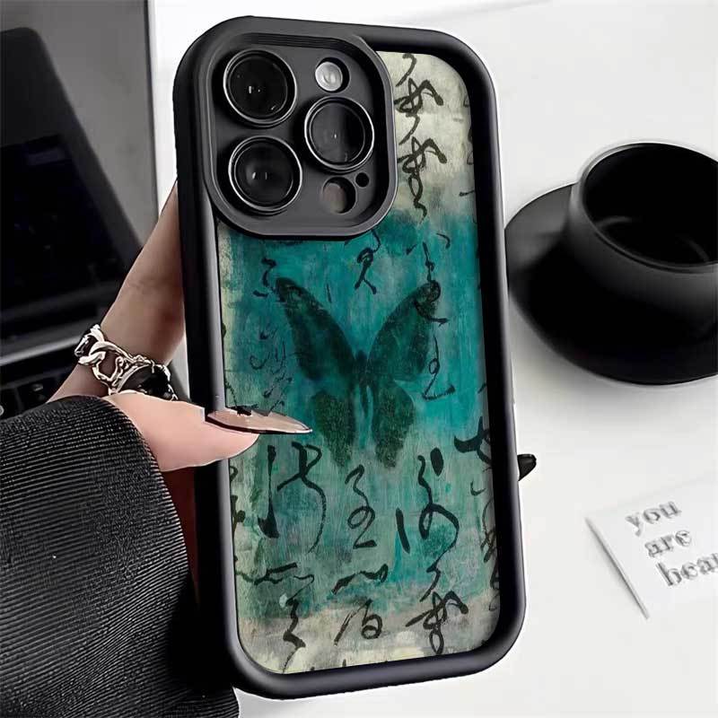 Винтажный дизайн с принтом-эскизом бабочки Защитный чехол для серии iPhone 17 16 15 14 13 12 11 16E Pro Max Plus