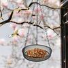 Hanging Bird Feeder Adjustable Chain Iron Waterprood Versatile Food Platform Metal Mesh for Balcony