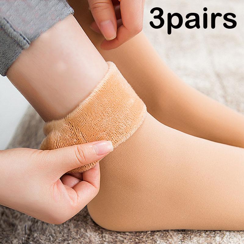 Теплые 1/3 пары женских и мужских зимних теплых толстых термоносков, шерстяные кашемировые снежно-черные кожаные бесшовные носки, бархатные мягкие сапоги, носки для сна