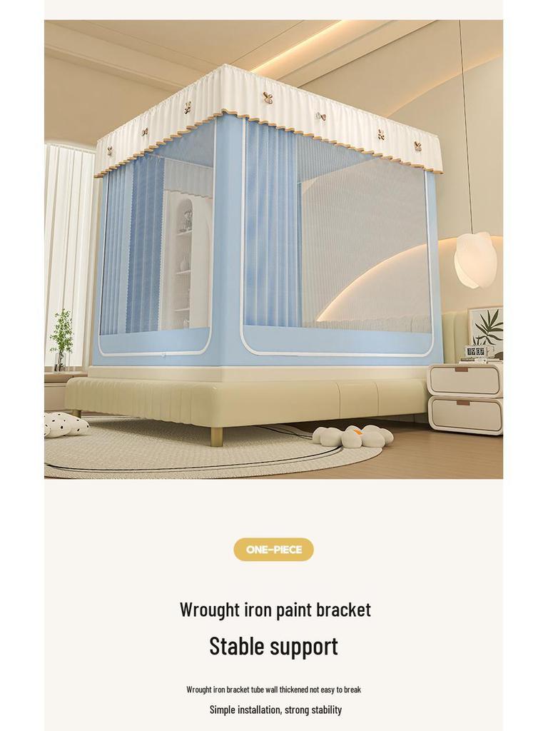 Blackout Anti-Fall Mosquito Net for Beds - Baby-Safe, Warm Bedroom Yurt Tent 