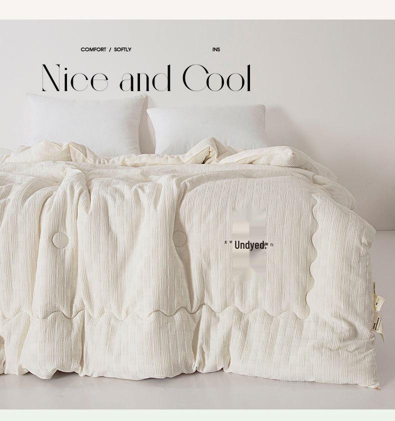 2025 A-Class Вафельное одеяло из стираного хлопка с наполнителем из соевого волокна - Утолщенное однотонное