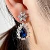 Xiaomi Huitan Gorgeous Blue Pear Cubic Zirconia Drop Earrings Women for Wedding Anniversary Party Elegant Lady Earrings Fashion Jewelry