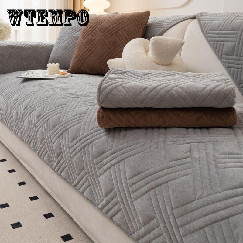 Зимняя плюшевая диванная подушка в скандинавском стиле, простая утолщенная нескользящая высококачественная кожаная подушка для дивана, чехол на спинку, шарф, полное покрытие