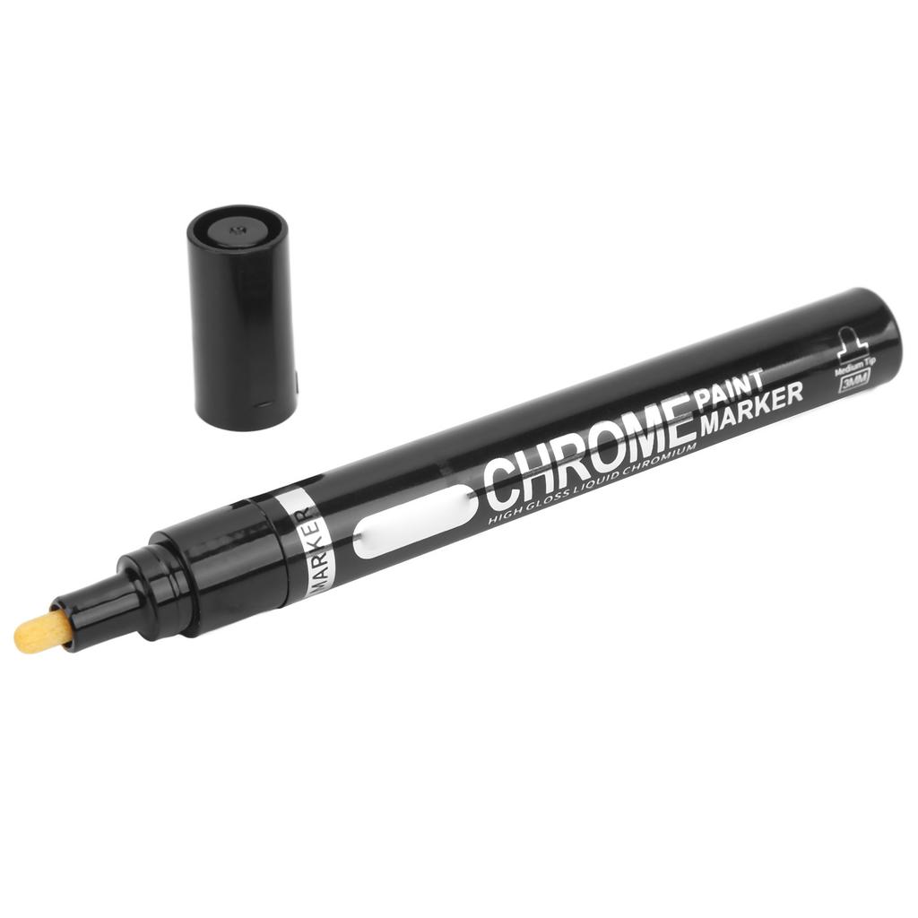 Chrome Marker Pen 3mm Waterproof Anti Paint Mirror Reflective Chrome Plated Silver DIY Highlight
