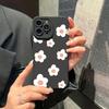 Чехол для iPhone 16 Чехлы iPhone 17 15 11 12 13 14 Pro Max XR 16E 15 Plus Черный Стильный Дизайн с Цветочным Узором Чехол для Телефона
