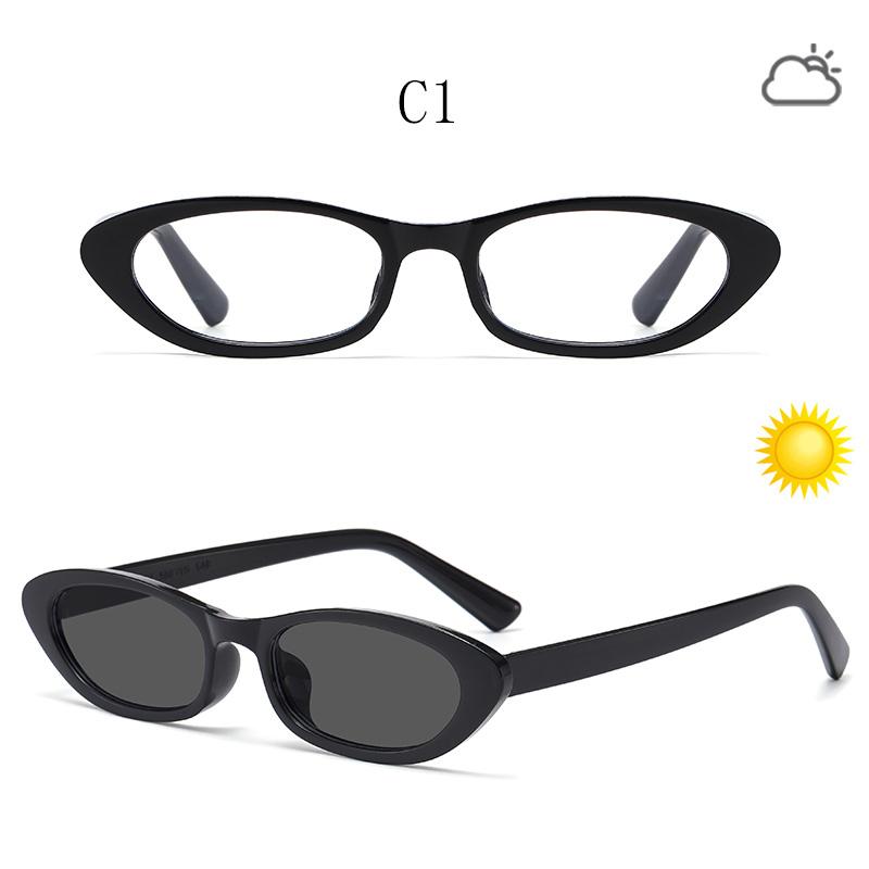 Retro Anti Blue Ray Photochromic Glasses Women Oval Sunglasses Small Frames Eyeglasses Classic Clothing Accessories