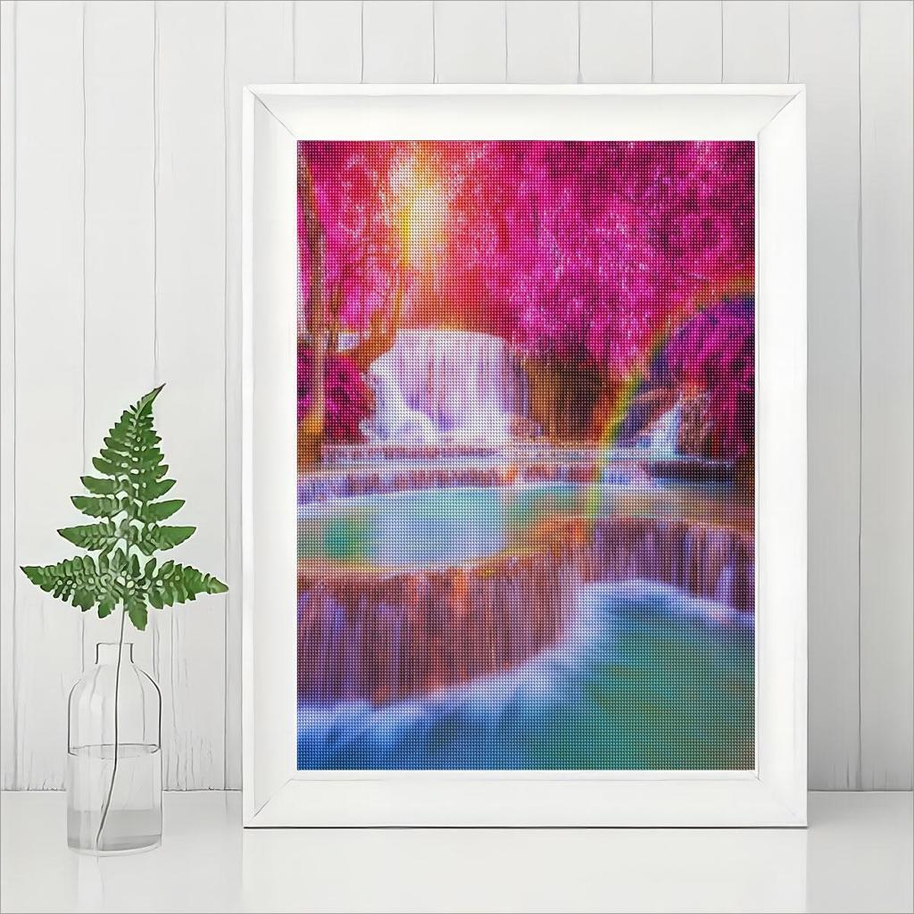 Diamond Painting Waterfall Kits For Cross Stitch 5D Embroidery Tree Landscape Mosaic Needlework Decor For Home 30x40cm/12x16inch