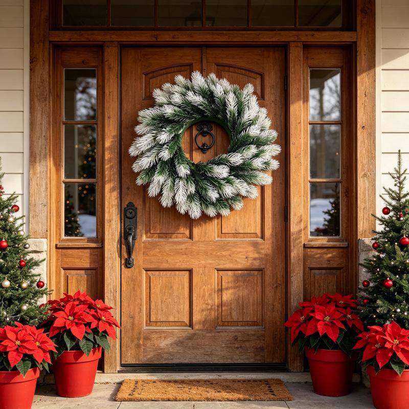 Cross-Border Christmas Wreath: Front Door or Window Vine Decoration