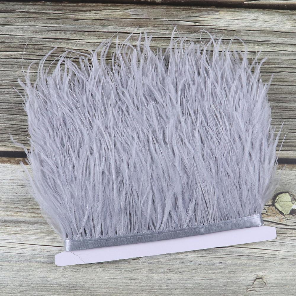 1 метр темно-синей отделки из страусиных перьев 8-10 см натуральное страусиное перо для поделок шитья одежды вечеринки ручной работы DIY лента из перьев