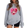 Women's Casual Fashion Valentine's Day Print Long Sleeve O-Neck Sweatshirts Pullover Top