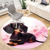 1pc Dachshund Pattern Office Round Rug, Non-slip, Soft and Durable Office Rug for Interior Decoration, Perfect for Office,Decoration yy260204015