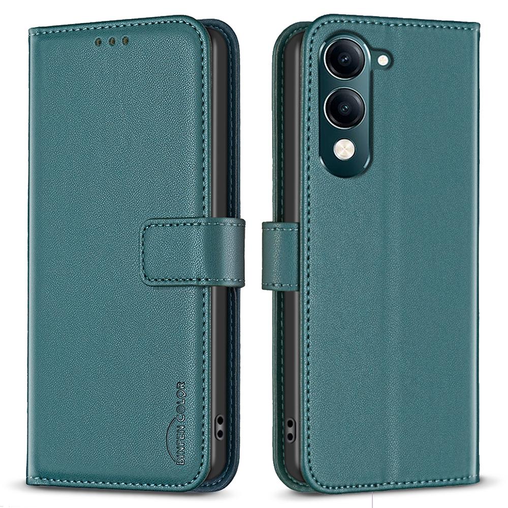BINFEN COLOR BF17 For vivo Y29s 5G/Y04 4G Case Wallet Folio Flip Leather Cover