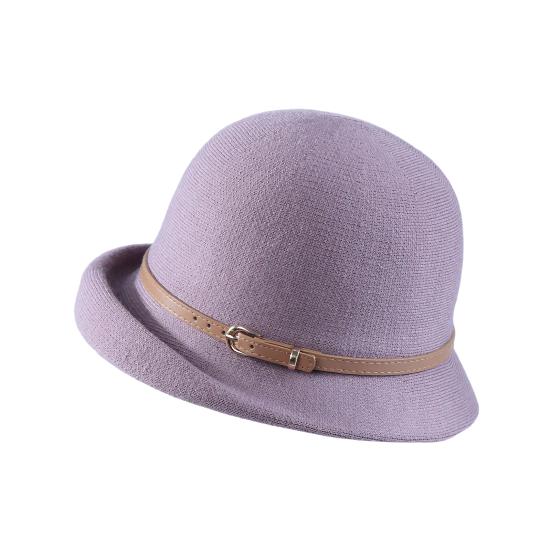 Шляпа-котелок в британском стиле, шерстяная повседневная шляпа с подвернутыми полями, ремешок из искусственной кожи, женская осенне-зимняя городская шляпа