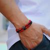 Unique 2Pcs/Set Anchor Bracelet For Men 6mm Natural Howlite Tiger Eyes Stone Braclet Homme Healing Jewelry Set Gift For Him