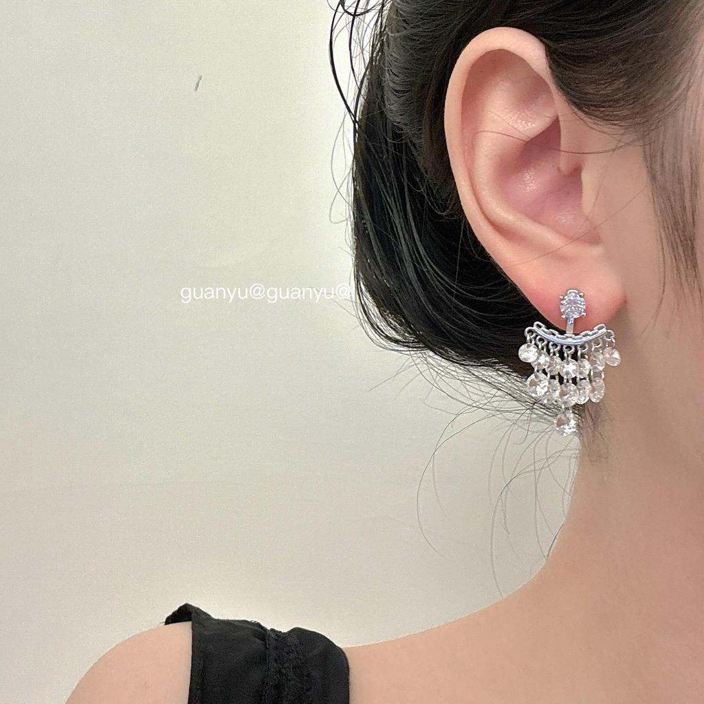 Elegant Zircon Tassel Stud Earrings: Luxurious, Fashionable & Versatile for a Sweet, Exaggerated Look