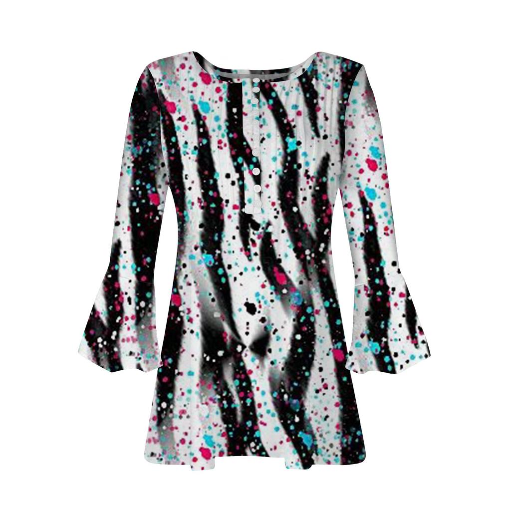 Женская модная футболка с короткими рукавами и v-образным вырезом с принтом ко Дню независимости с седьмым рукавом