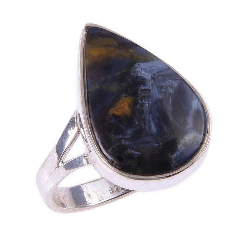 Natural Pietersite Gemstone Handmade 925 Solid Sterling Silver Ring Size 9 W7Z44