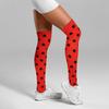 80s 90s Knee High Socks Ladybug Red Black Dot Socks Novelty Long Boot Stockings for Women