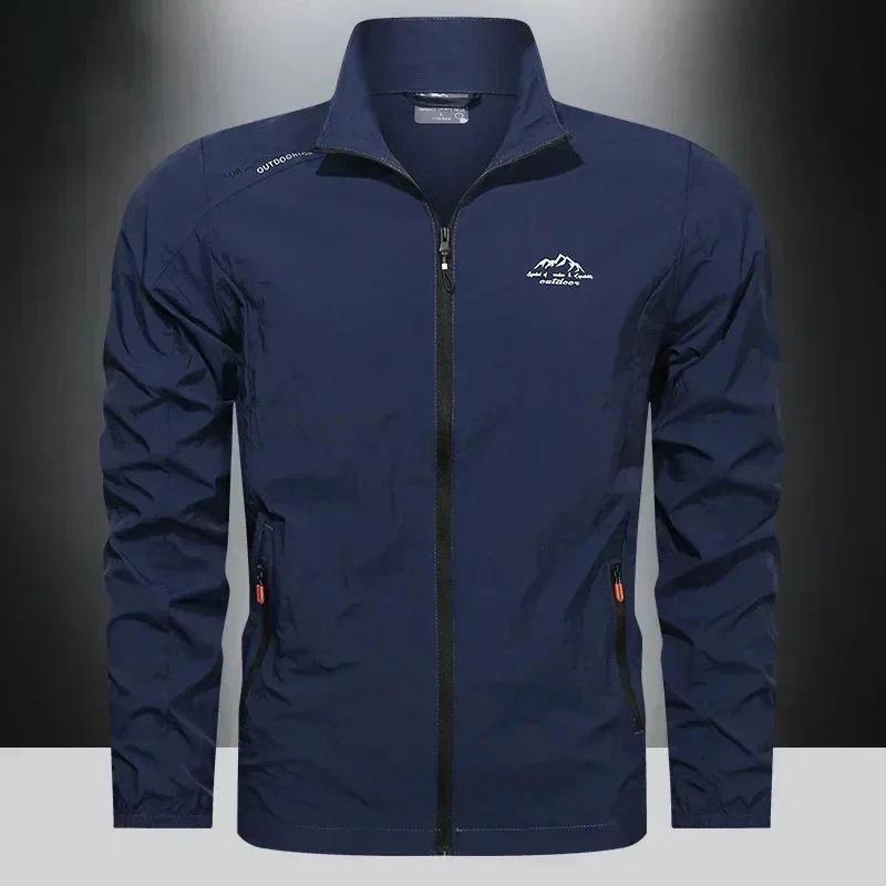 UPF100+ Мужская летняя ветровка с карманами на молнии, куртки с защитой от УФ-лучей, дышащая ультралегкая одежда, верхняя одежда для активного отдыха, тонкие куртки для кемпинга
