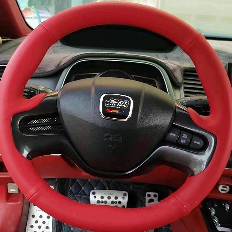 mkbn8 Car Steering Wheel Center Badge Sticker For Honda Mugen TypeR Fit Jazz GK5 Civic Type-R CRV Pilot Accord City HRV XRV Odyssey