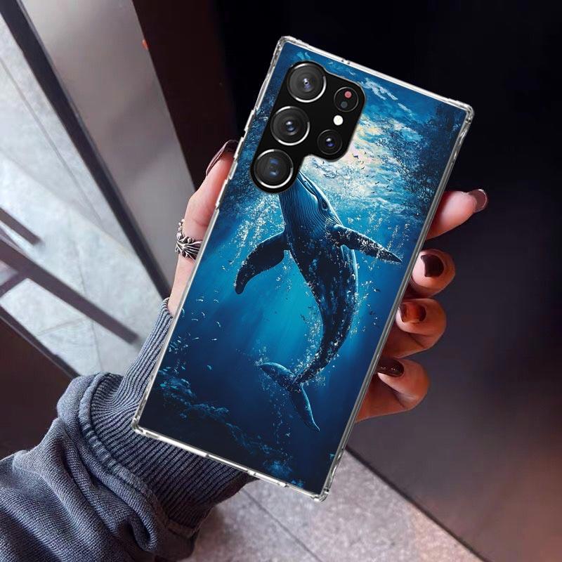 Humpback Whale Sea Giant Phone Case For Samsung Galaxy S26 S25 Edge S24 S23 Ultra S22 Plus S21 S20 FE Soft TPU Back Cover Funda