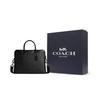 Coach Beckett Metal Logo Iconic Pendant Zipper Leather Shoulder Crossbody Tote Bag Men bags Black 4182-JIO79