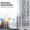 1PC Shower Curtain with Hooks PVC Waterproof Mildew Resistant Antibacterial 3D White Semi