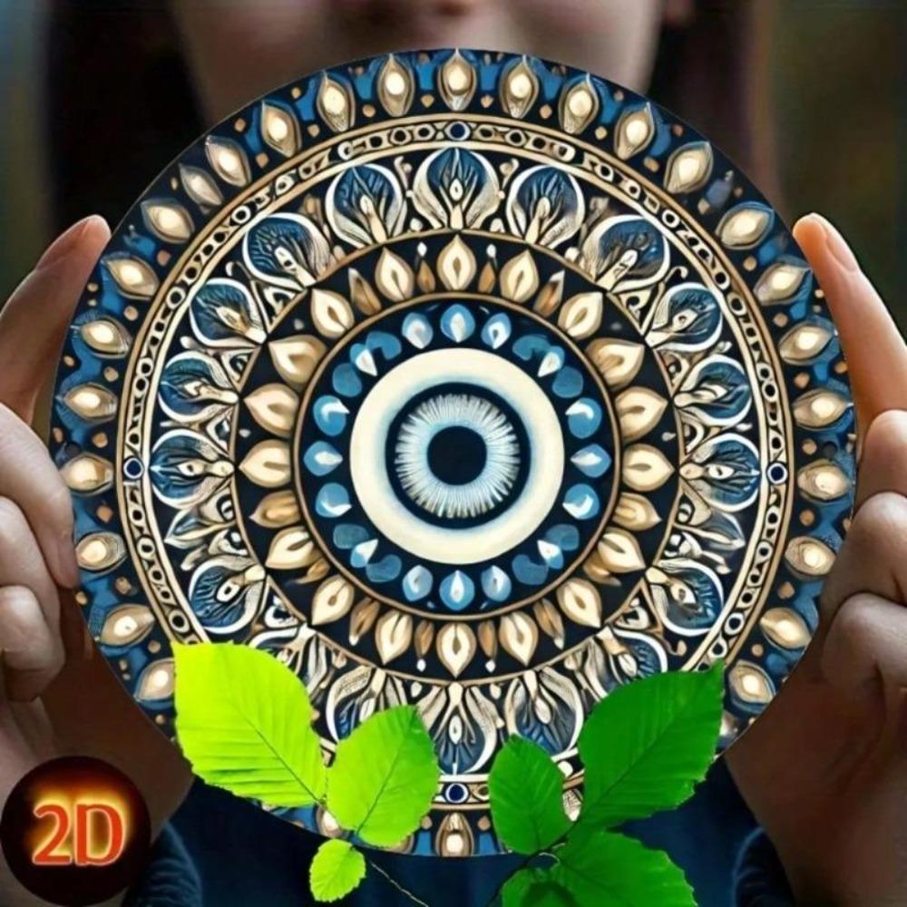 Винтажное металлическое настенное искусство 'Сглаз' Сине-золотой Погодостойкий Железный Знак Декор для Дома, Офиса, Гаража Уникальный Подарок