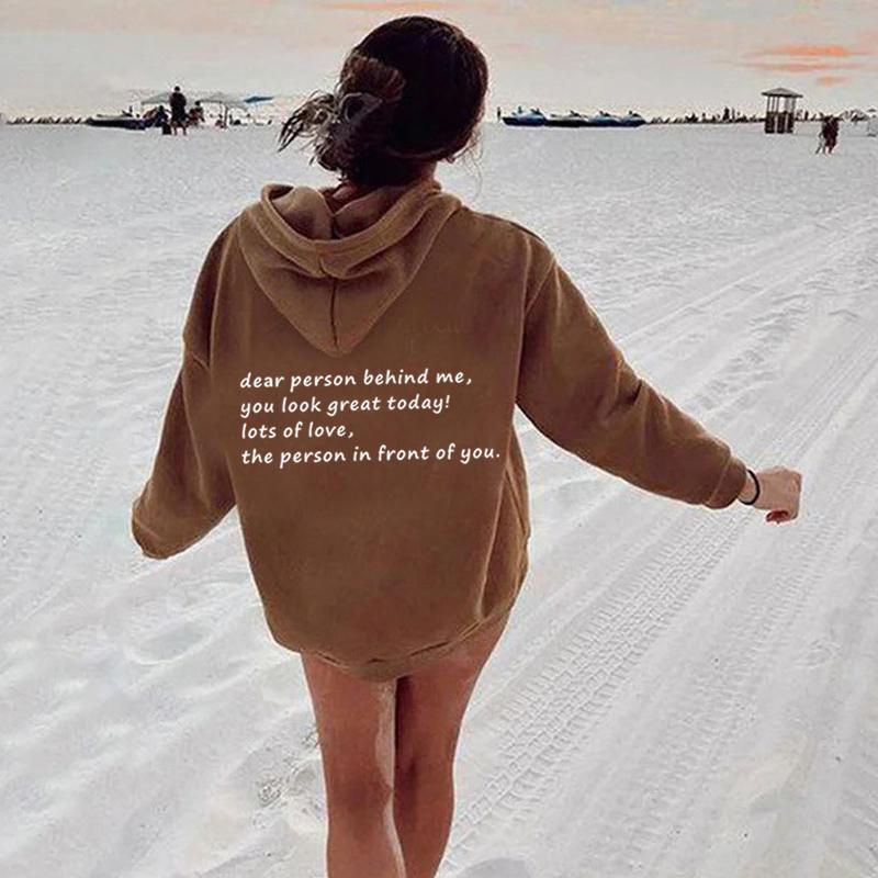 Осенняя толстовка с капюшоном «Дорогой человек позади меня», персонализированная толстовка с надписью «Be Kind Message», толстовки с капюшоном для психического здоровья, толстовки с длинными рукавами, пуловеры
