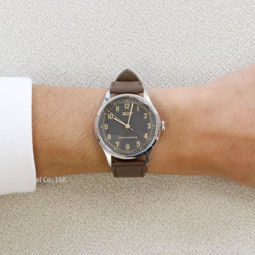 Tissot Heritage 1938 Automatic Watch, COSC Leather Strap, Anthracite Dial, Officially Imported, Men's, Model T1424641606200