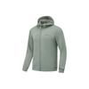 Li Ning Fitness Series Solid Color Warm Hooded Cardigan Sweatshirt Men Sweatshirt Gray-Green AWDT797-5