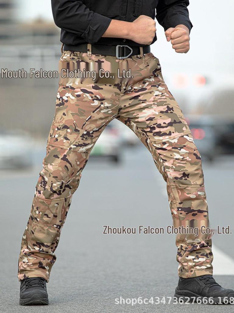 Мужские тактические брюки Softshell с флисовой подкладкой: Зима, Уличная, Износостойкая, Ветрозащитная, Морозостойкая, Лыжи и Тренировки.