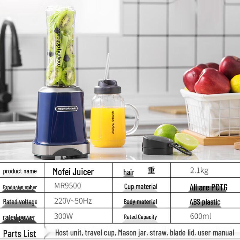 Портативная мини-соковыжималка Morphy Richards, китайская вилка (адаптер в комплекте)