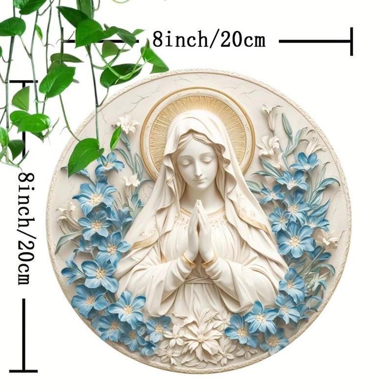 Круглая деревянная вывеска «Мария из Назарета», устойчивая к царапинам, легко подвешивается для декора дома и двери, простой и стильный декор для туалетной двери, туалет унисекс