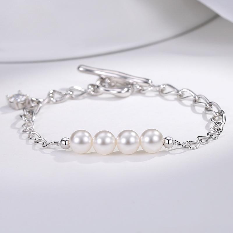 S925 Серебряные стеклянные бусины 30 очков Муассанит OT Браслет для женщин Европейская и американская мода Темпераментный браслет Серебряные украшения