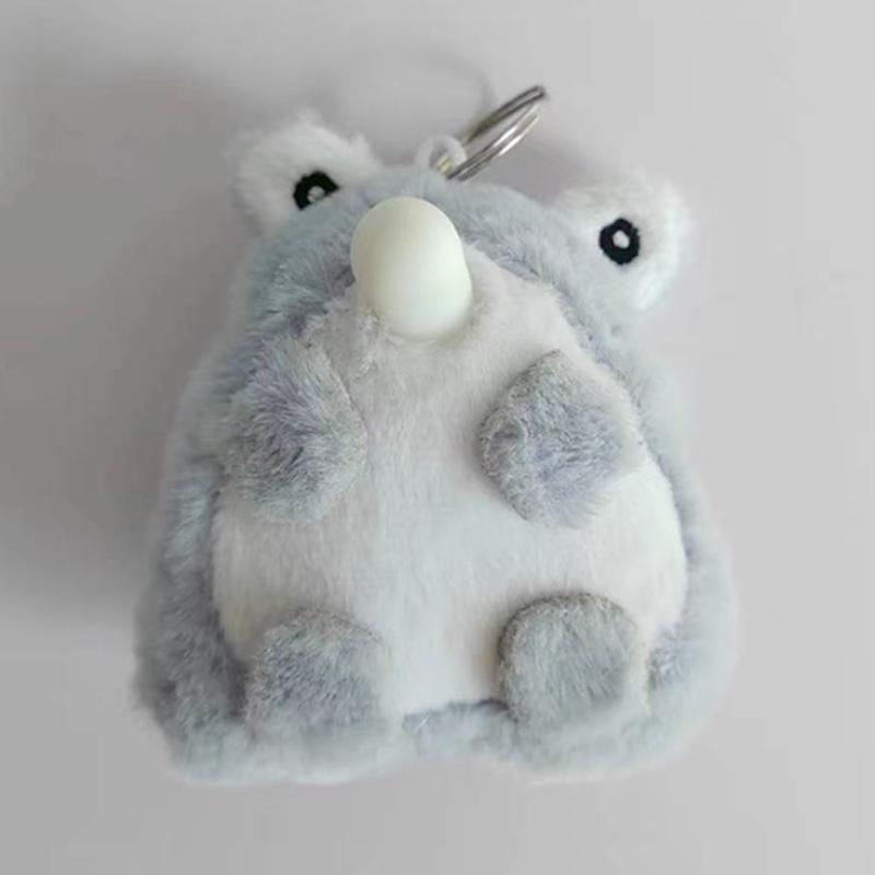Брелок для ключей в виде плюшевой куклы ручной работы с милым пищащим пузырем, креативная кавайная пушистая мягкая игрушка-рюкзак с подвеской
