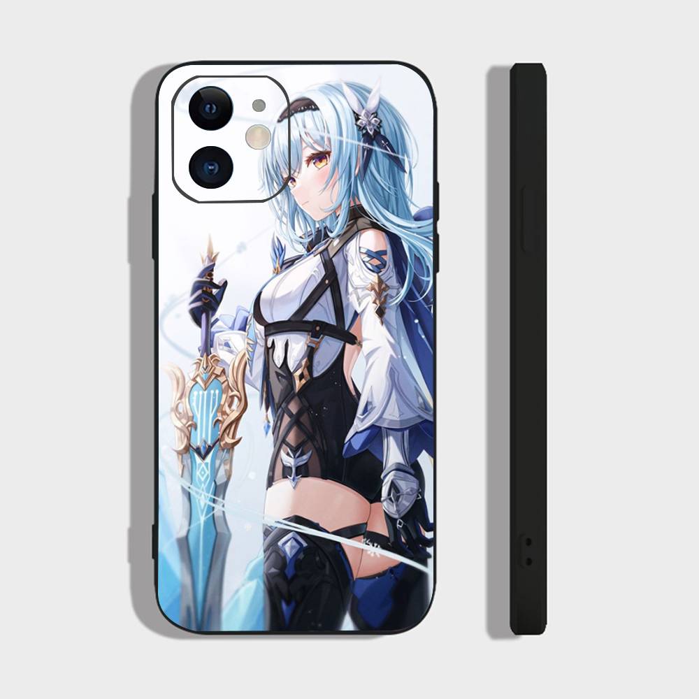 Eula Lawrence Genshin Impact Phone Case For IPhone 17 Air 16 15 14 13 Pro Max 11 12 Black Silicone Cover