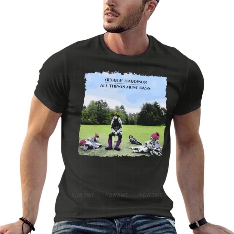 George Harrison All Things Must Pass Oversize TShirt Personalized Mens Clothes Cotton Streetwear Large Size Top Tee