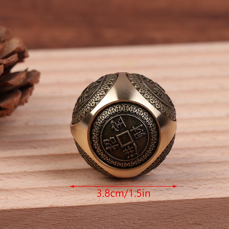 Латунный кубик-спиннер с шестью сторонами, вращающийся сферический ручной спиннер, игрушки для снятия стресса в китайском стиле, игрушка-антистресс для взрослых