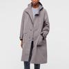 Uniqlo X Jil Sander Сотрудничество Свободный крой Длинное пальто с капюшоном Мужские пальто Дымчато-серый 440367-04