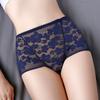 Бесшовные кружевные трусики с высокой талией для женщин, нижнее белье, сексуальные дышащие сетчатые трусы с цветочной вышивкой, большие размеры 3XL, нижнее белье