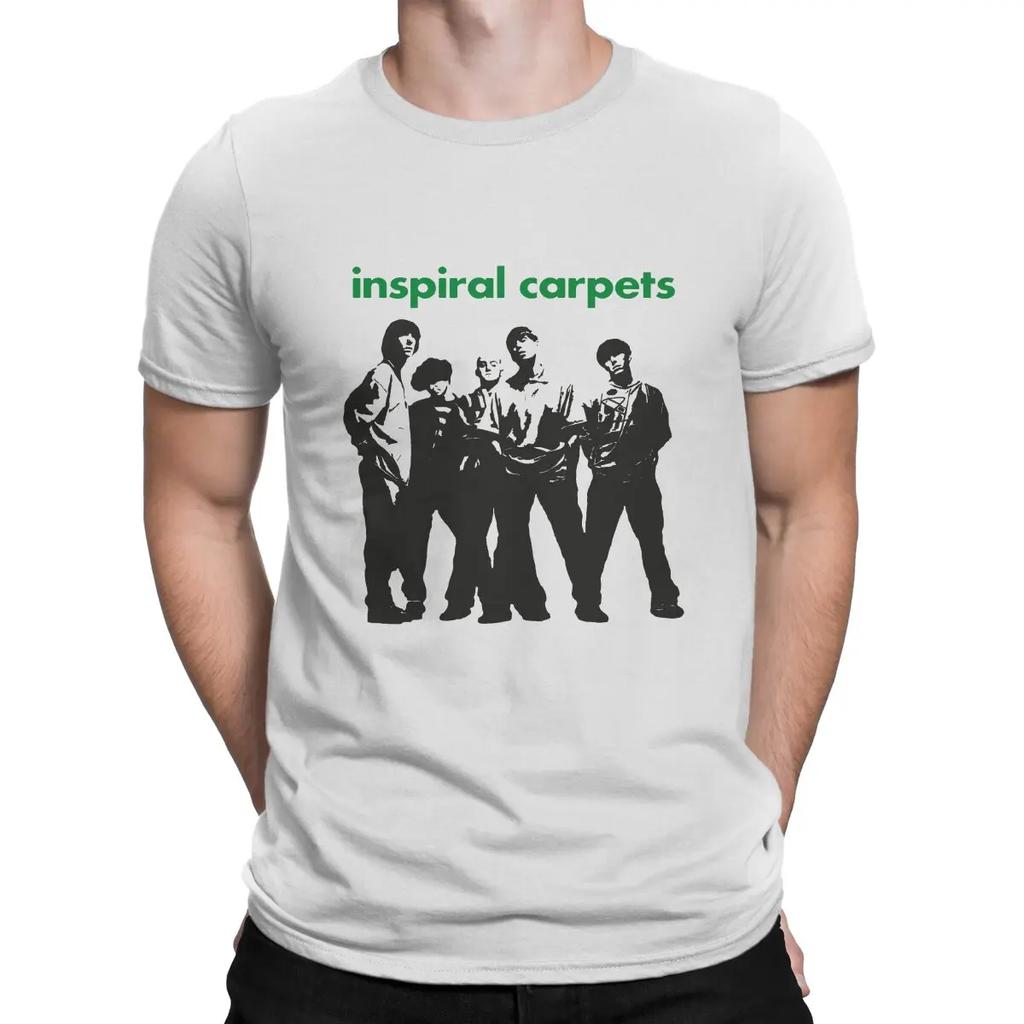 Carpets T Shirts Inspiral Carpets Pure Cotton Clothes Vintage Short Sleeve Round Collar Tee Shirt Printing T-Shirts Unisex